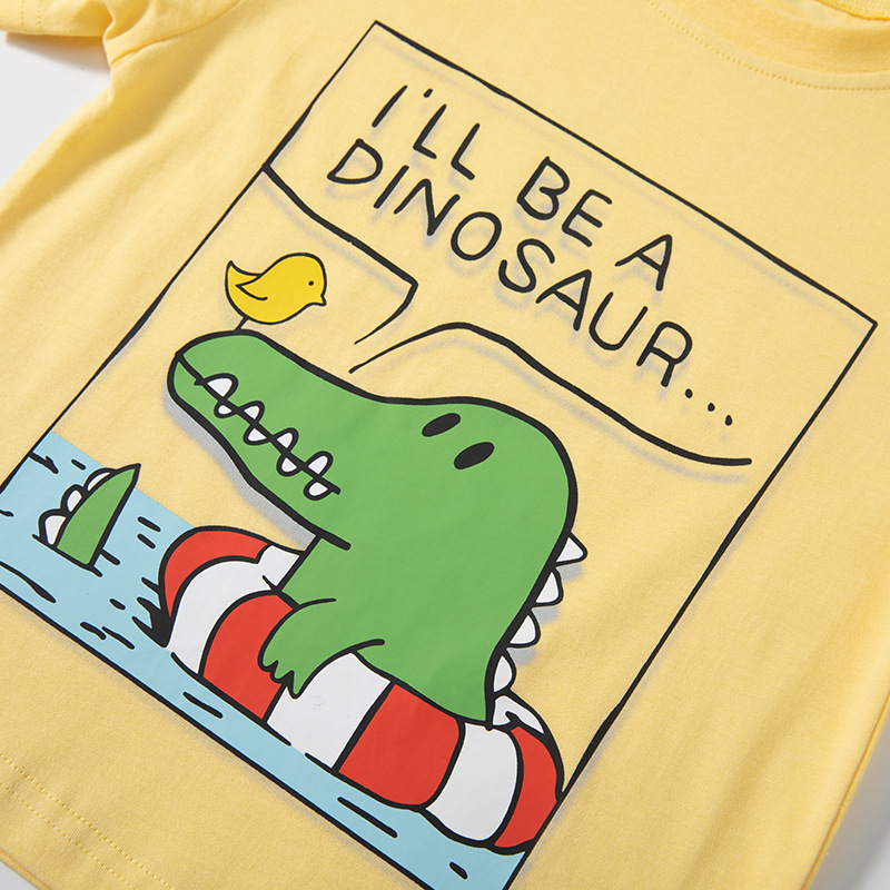 Ropa infantil transfronteriza para niños, ropa de bebé para niños, camiseta de manga corta coreana, ropa de verano, nueva impresión de dibujos animados