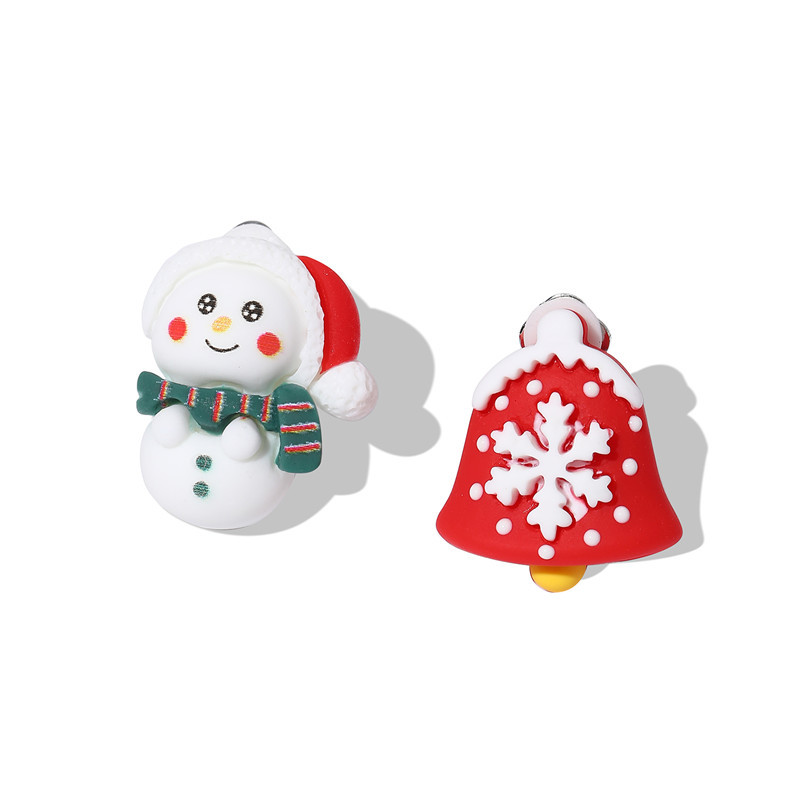 Cute Christmas Hat Resin Kidu0027S Ear clips 1 Pair