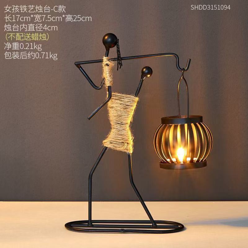クリエイティブな装飾品キャンドル燭台北欧レストランテーブル装飾バールーム手作り|undefined