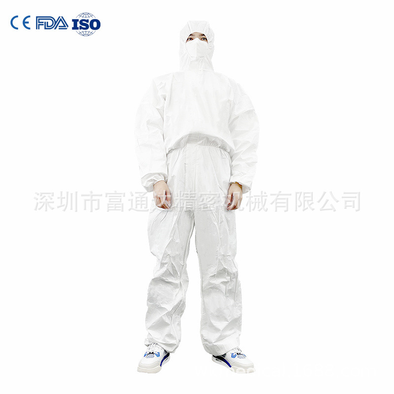 工厂直销type 5/6一次性连体Tyvek防护服60g用于医疗可出口EN1073