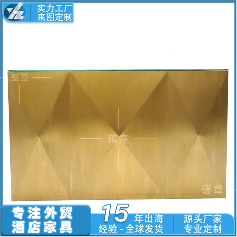 Golden Stainless Steel Three-Dimensional Design Counter, Wedding Banquet Bar Counter, Wedding Party Hall Set Bar Counter