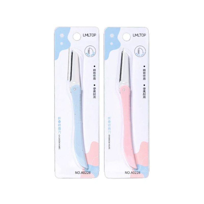 LMLTOP Paquete de 3 recortadores de cejas plegables, herramientas de belleza, cuchillas para cejas, juego de rasuradores de cejas para mujer A0369