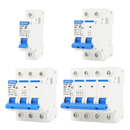 Isolating switch HL30-125 circuit breaker small DZ47 63 100A air switch 1P 2P 3P 4P
