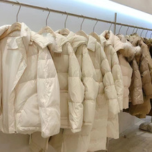 韓版時尚羽絨服女2023年新款冬季寬松短款加厚白鴨絨外套批發貨源