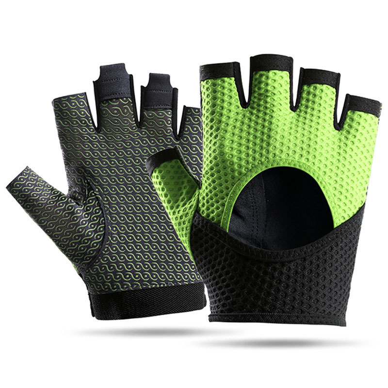 Guantes de fitness para hombres y mujeres, medio dedo, deportes al aire libre, antideslizante, resistente al desgaste, amortiguador suave, barra horizontal, guantes antideslizantes para montar