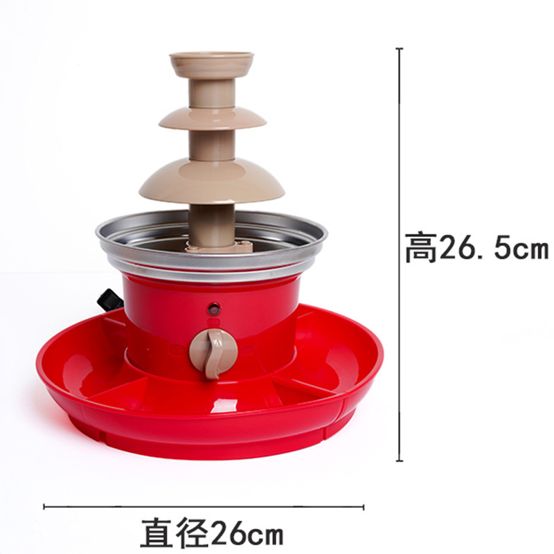 ミニチョコレートファウンテンマシンメルティングタワーウォーターフォールメルトマシン輸出ホットモデル家庭用フルーツプレート付き|undefined