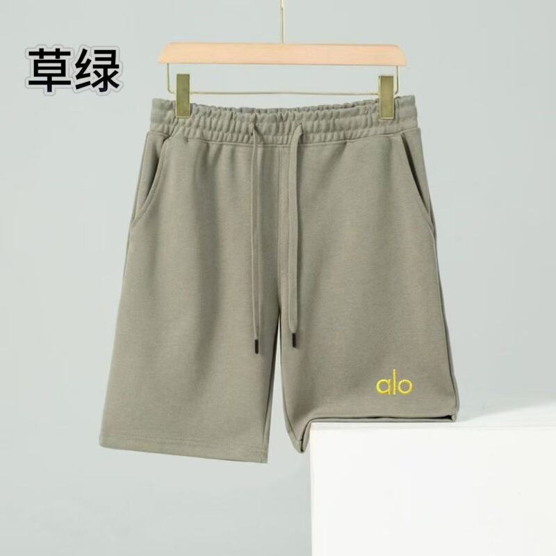 ALO 文字ロゴ刺繍 2025 夏のファッションルーズスポーツカジュアルショーツトレンディな多用途 5 点パンツ無地|undefined