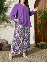 H 15031 V Neck Top and Wide Leg Pants Ůʿ���e���b