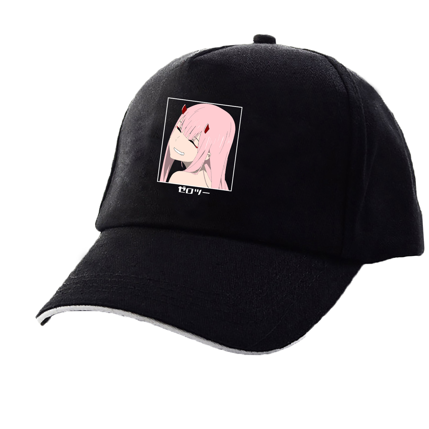 Zero Two Darling In The Franxx队02印花遮阳鸭舌帽情侣款
