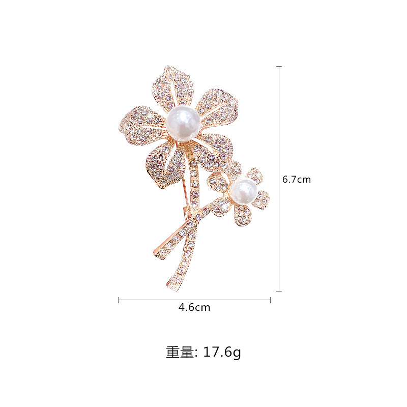 Elegante Perlenbrosche Für Damen Mit Blumen- Und Kronen-design_voghion.com