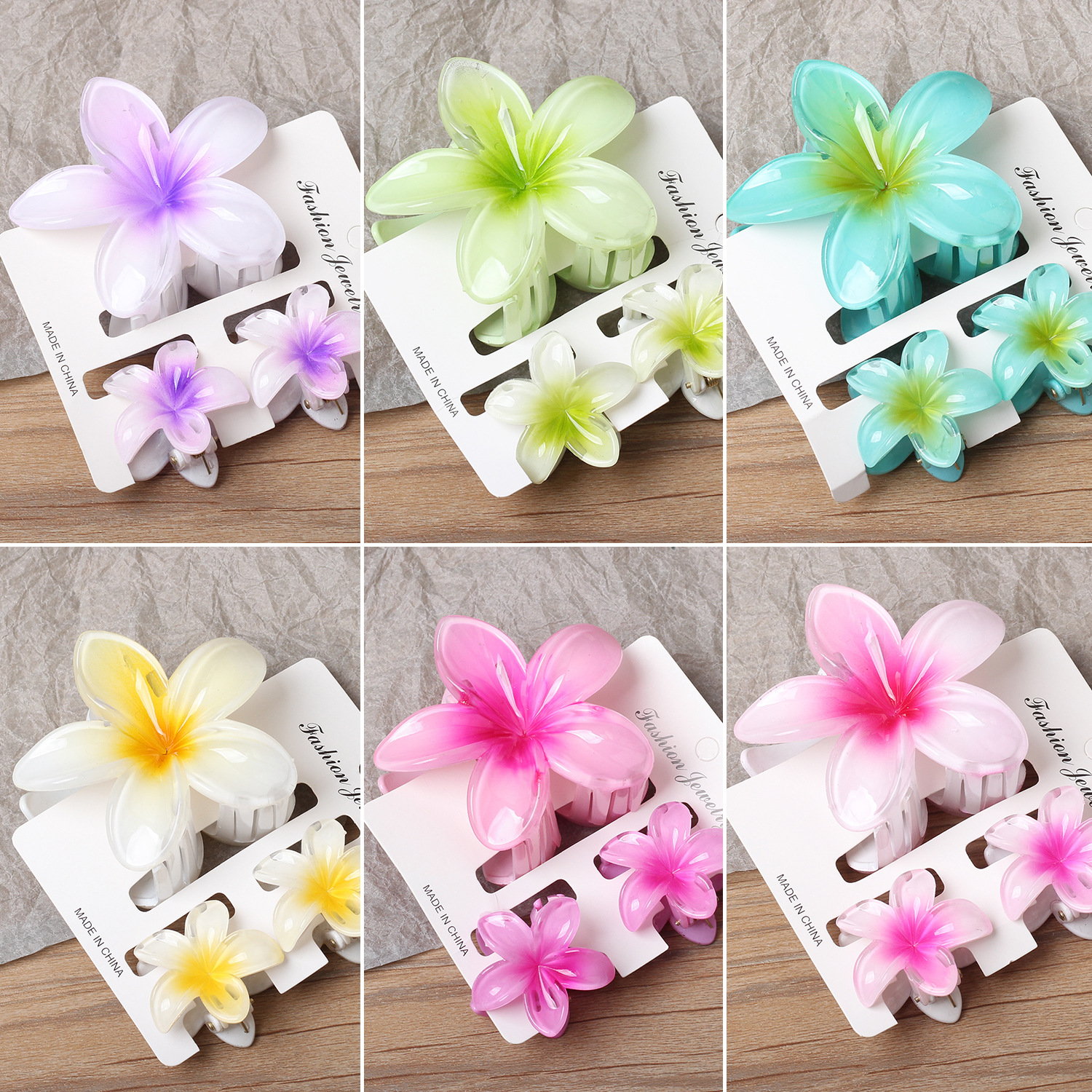 Nuevo set de pinzas para el cabello con diseño de flor de huevo de Amazon, accesorios para el cabello para la parte posterior de la cabeza, adornos coreanos de alta gama para el cabello de niños.