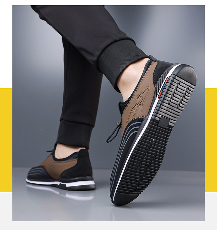 Giày nam sneaker lười thoáng khí đế mềm phong cách công sở — màu nâu, đen chi tiết 16