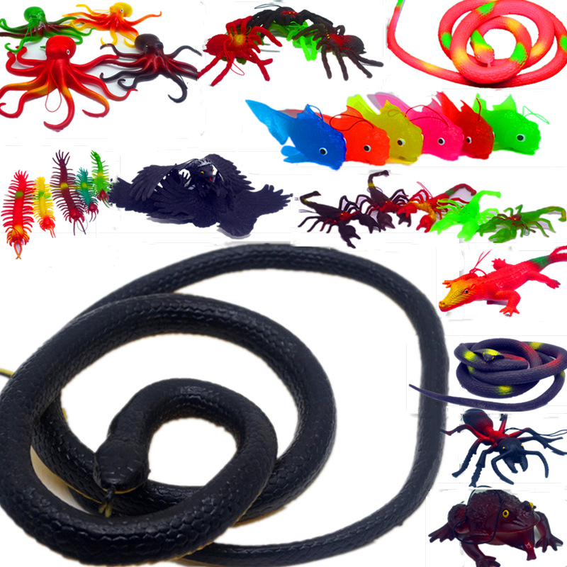 厂家直销TPR仿真海洋昆虫动物 假蛇 蜘蛛 蝎子 大号金鱼模型玩具