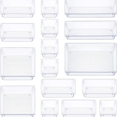 Cross-border drawer storage box set transparent dressing table cosmetics storage box multi-functional sundry organizer partition box