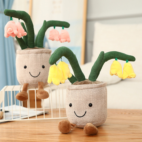 Creative succulent ornaments, plush and interesting simulated tulip potted plants, home study, living room decorations, rag dolls for women