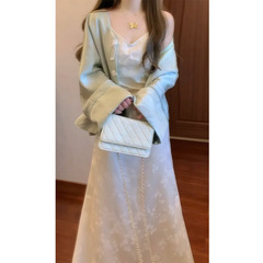 新中式外套女超好看复古盘扣新国风上衣+吊带裙2025秋季套装裙潮