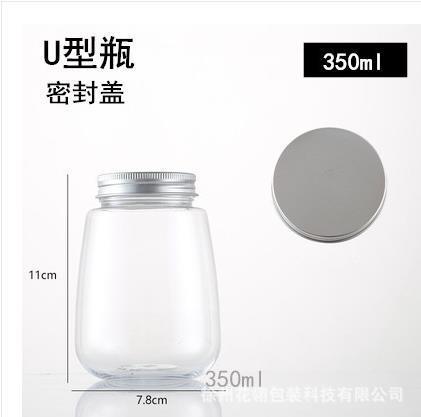 Venta directa de botellas transparentes para té con leche, vasos desechables de plástico PET en forma de U, aptos para alimentos, para llevar, para jugo y té con leche.