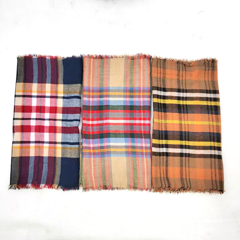 Cuello Tejido a Cuadros Poliéster Térmico para Otoño e Invierno image 1