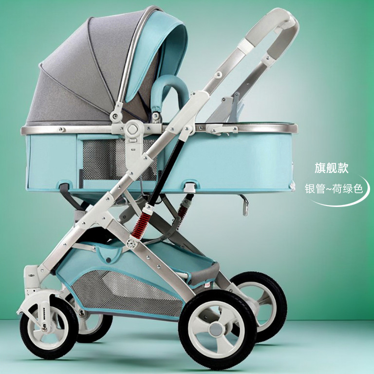 El cochecito de bebé de alto paisaje se puede sentar y acostarse, ligero y plegable, amortiguador bidireccional, cochecito de bebé para niños recién nacidos al por mayor