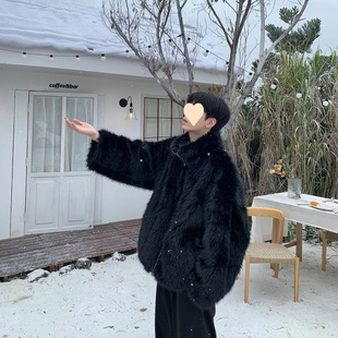Fur Imitation Leather Men's Jacket Warm Thickened Fox Lapel Coat Winter New Fur Fur One
