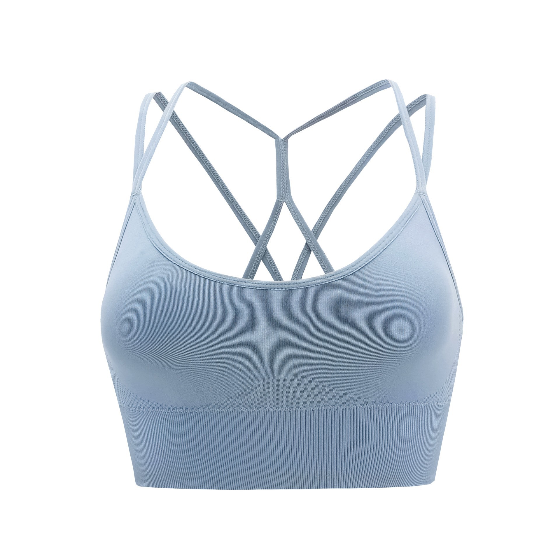 Europa y América Correa delgada Cruz espalda inalámbrica deportes sujetador rápido-secado a prueba de golpes fitness Plus tamaño yoga deportes ropa interior para mujeres