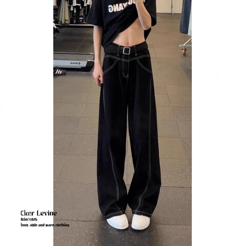 Cleanfit Black Scimitar Bootcut Jeans Men's Spring & Fall Vibe American Slim Straight Casual Long Pants