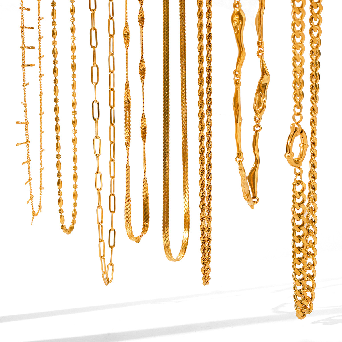 Collana con croce in acciaio inossidabile a catena cubana_voghion.com