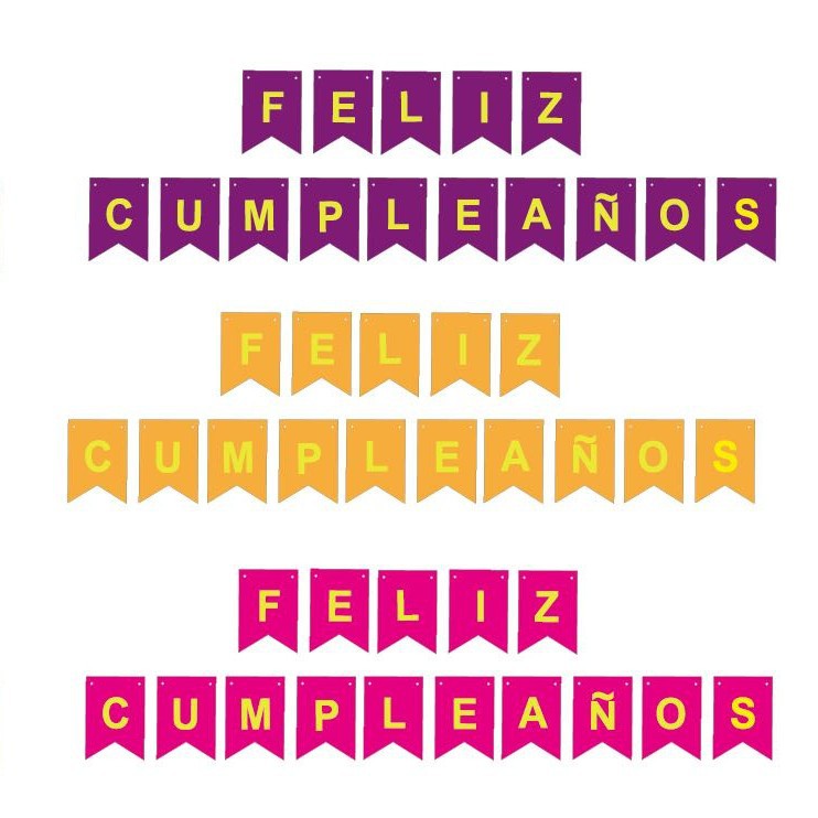 Fábrica directa nueva bandera de tirón fluorescente Bandera de cola de pez fluorescente feliz fiesta de cumpleaños decoración de la pared decoración dorada fuente