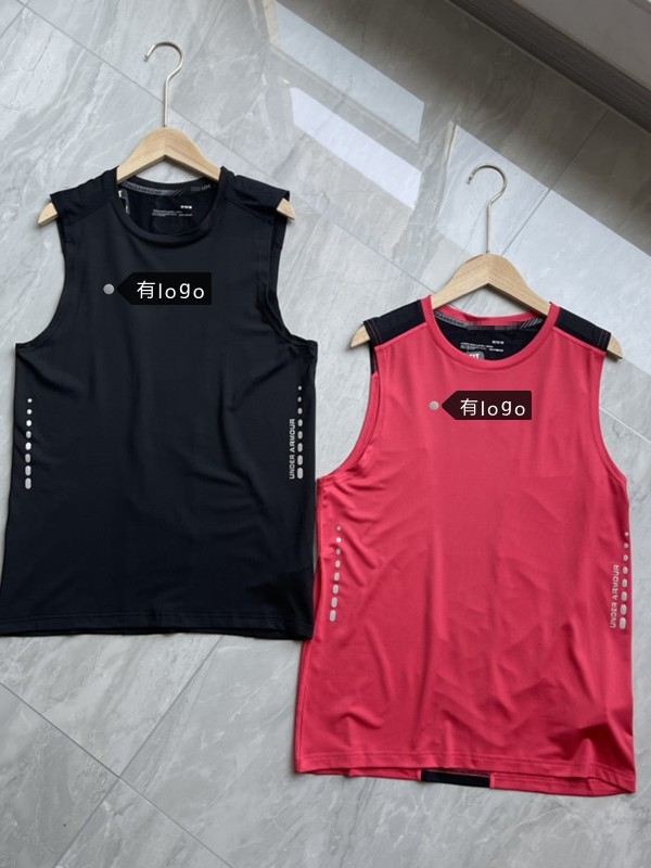 スポットスポーツベストノースリーブ半袖メンズ夏ルーズで多用途なラウンドネックフィットネスランニングカジュアルトップ新しいスタイル|undefined