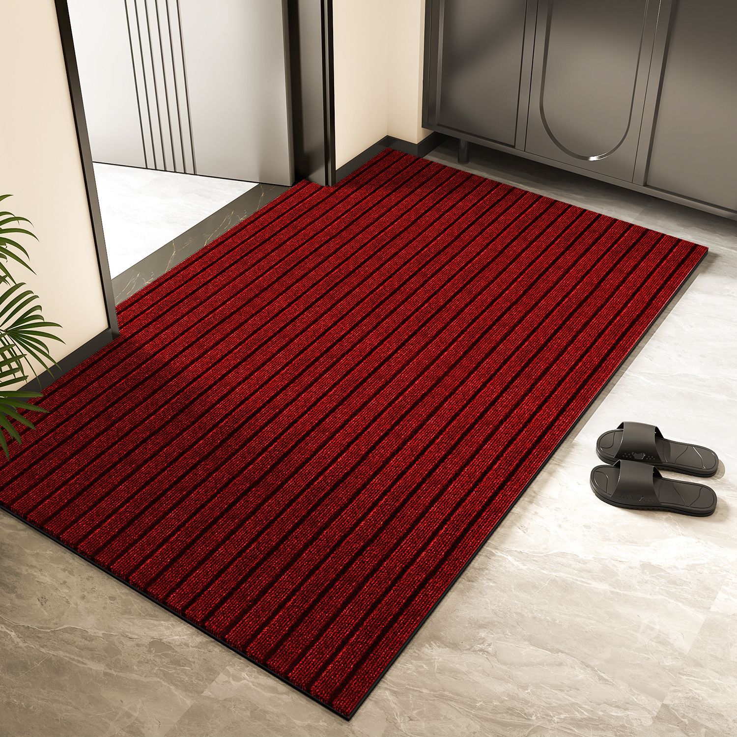 Alfombra de piso de alta sensación puerta alfombra de pie puerta alfombra de puerta doméstica anti-sucia eliminación de polvo tira de corte