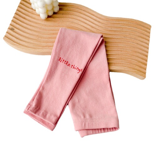Blood loss~ Spring and Autumn Girls' Cotton Flocked Leggings for Outside Wear, Children's Sweet Printed Tight Base Leggings Wholesale