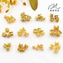 14K金银色镂空小蛮腰隔珠花托手链项链串珠配饰手工饰品配件材料