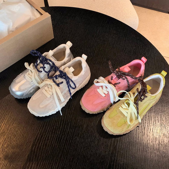 [sheii Su Yinyin] Increased Edition ~ Mandarin Duck Lace-up Breathable Outdoor Thick-soled Casual sneaker Women's German Training Shoes