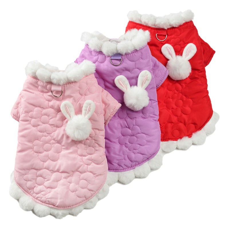 2023 nuevo invierno ropa de mascotas conejo algodón-acolchado ropa caliente perro ropa moda lindo gato perro ropa
