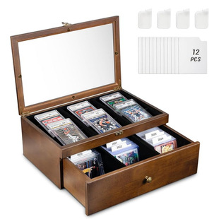 Star card wooden storage lattice box small compartment with Geiger card tea bag greeting card storage box dust-proof Amazon