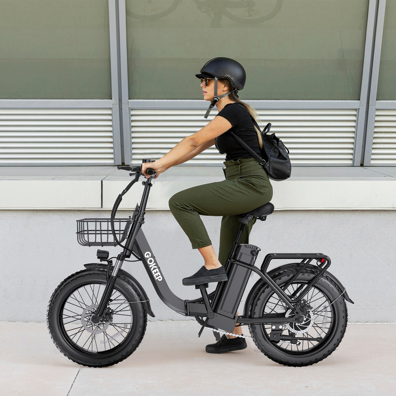 Cross-Border Foreign Trade Customized Fat Tire Commuter Folding Electric Bicycle Long Endurance Lithium Battery Moped Electric Motorcycle