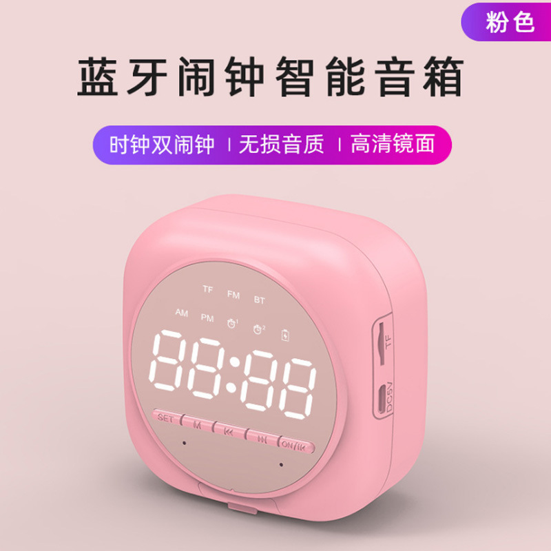 クロスボーダー知能ai無線bluetoothスピーカー高精細鏡面時計目覚まし時計カードデスクトップミニ小音響プレゼント|undefined