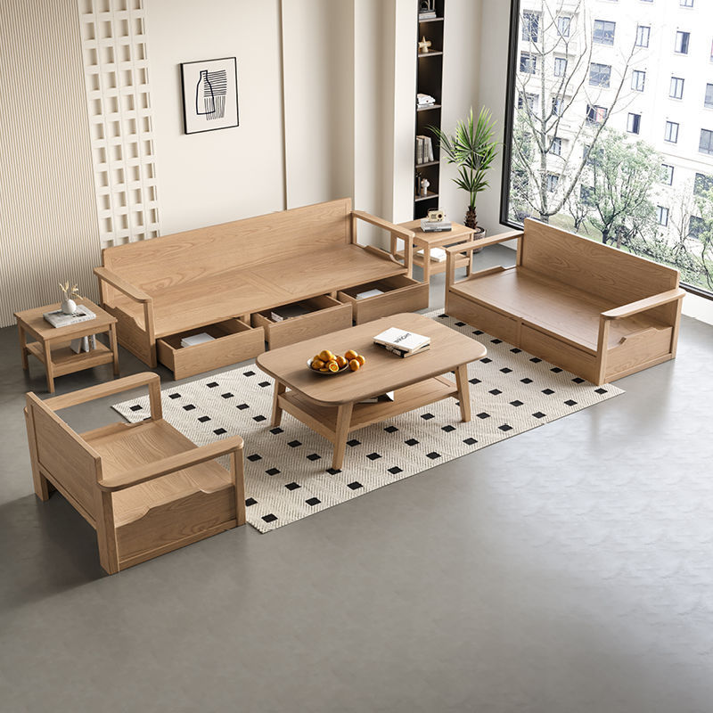 白蜡木全实木沙发北欧沙发新款现代冬夏轻奢客厅简约大小户型家具
