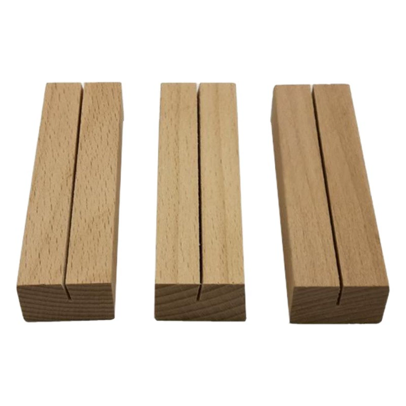 Буковая карточная база Держатель визитной карточки из массива дерева Деревянный держатель визитной карточки Держатель сообщения Держатель карточки еды из цельного дерева База настольного календаря