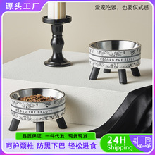 宠物高脚猫咪碗狗狗不锈钢碗大容量狗碗护颈猫碗防滑防打翻宠物碗