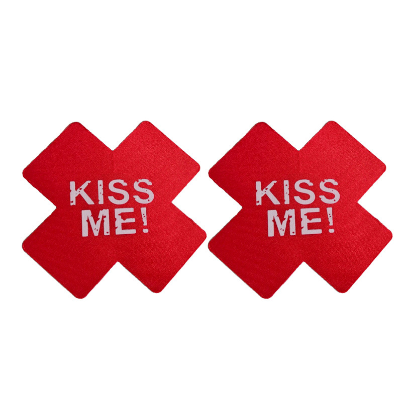 Venta caliente transfronteriza europea y americana sexy impreso mama pegatinas desechables en forma de X pecho Nipe cubre