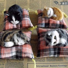 仿真猫咪套四套五猫仿真动物花猫布垫猫猫咪跨境产品黑猫小睡猫