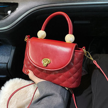 网红复古今年流行红色包包女2022新款潮流单肩斜挎包感时尚手提包