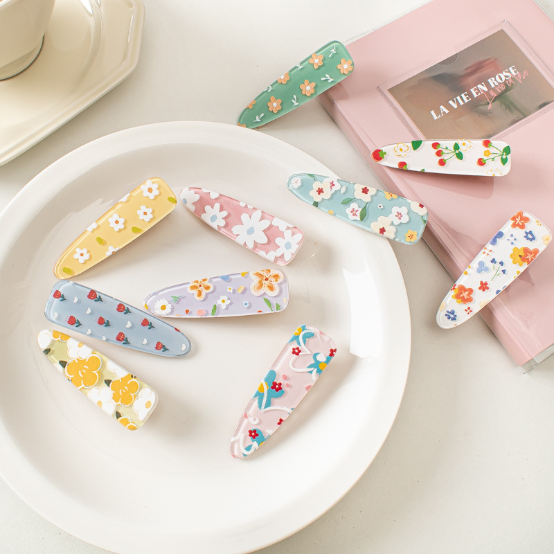 10g Weight Hair Clip Hair Accessories Type 1 Piece Quantity Holiday, Daily Occasion Acrylic Material Plumeria Pattern All Seasons Season Women's Gender Sweet, Pastoral Style Sweet Pastoral Women's Plumeria Acrylic Hair Clip 无