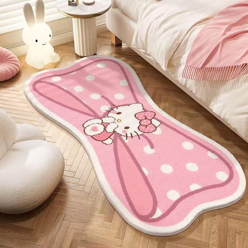 卡通异形hello Kitty仿羊绒家用卧室床边毯防滑加厚四季飘窗垫