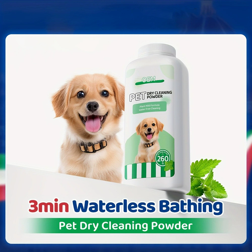 Трансграничный экспортный чистящий агент для домашних животных, 260 мл, безводный шампунь для ванны для собак и кошек, антибактериальная обработка и защита от зуда