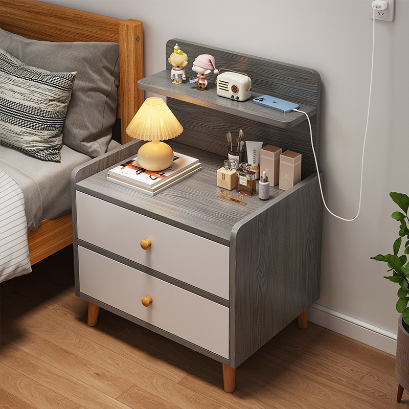 Mesa de cabecera de alquiler simple dormitorio doméstico de lujo mesa de cabecera pequeña con cajón armario