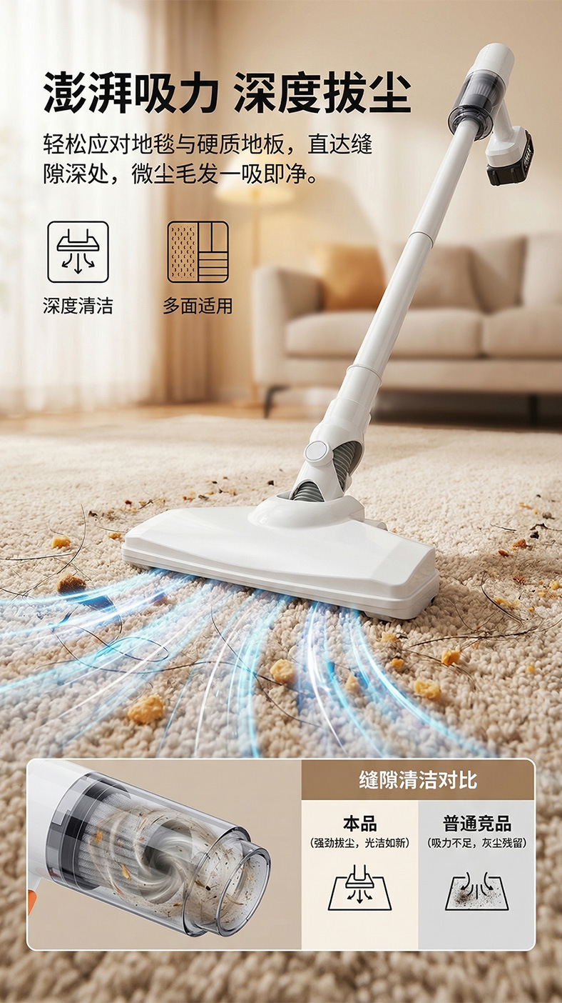 Car Vacuum Cleaner, Wireless Handheld, Dual-Purpose for Car and Home, High-Power, Portable, Pet Hair Suction, Car Supplies, Wireless and Portable