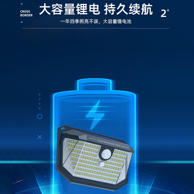 Lámpara solar de pared con sensor de movimiento, para exteriores y jardín, encendido automático nocturno, personalizable al por mayor