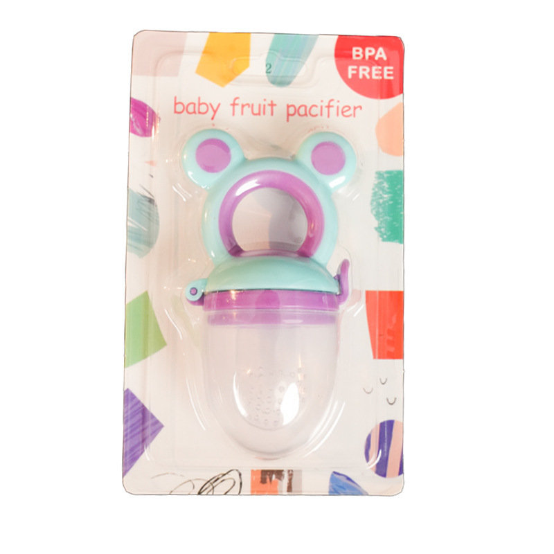 Tarjeta inglesa infantil música de frutas y verduras música de mordida de silicona nutrición para bebés bolsa de malla de frutas y verduras dispositivo de alimentación de alimentos complementarios